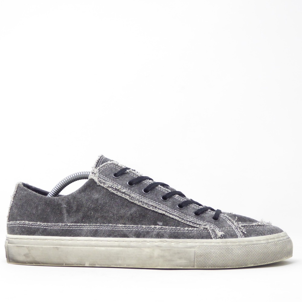 Nothing New Mens Low Top Sneakers Grey Distressed Canvas Lace Up Size 11.5 M